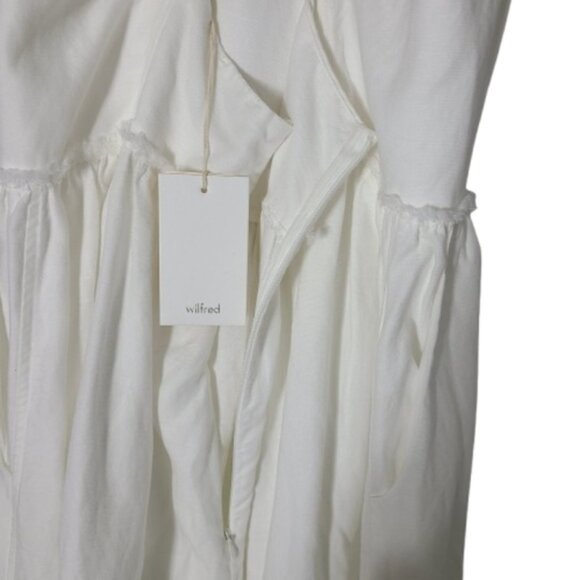 Aritzia Wilfred Hymne Linen Lyocell Criss Cross Back Midi Dress Womens Sz 10 - Picture 13 of 16